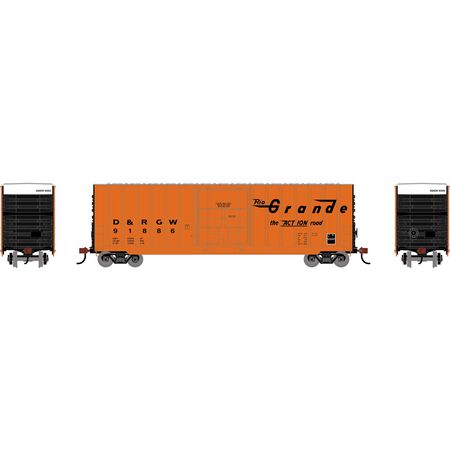 Athearn RND-2073 Exterior Post High Cube Plug Door Box Car, DRGW Denver & Rio Grande Western #91886 HO Scale