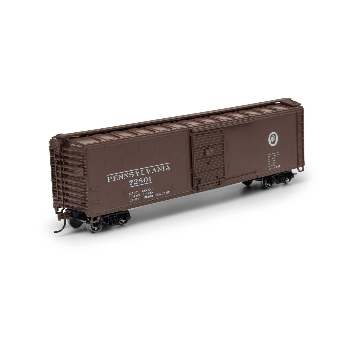 Athearn RND15099 50' PS-1 Single Sliding Door Box, PRR #72801 HO Scale