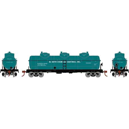 Athearn RND3190 3 Dome Tank Car NATX DeSoto Chemical Coatings #3441 HO Scale