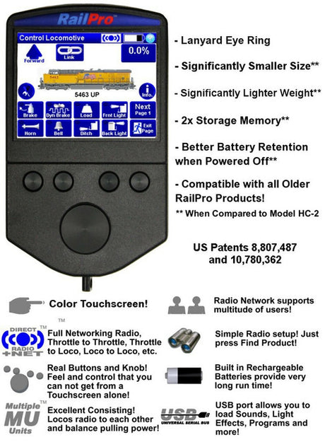 HC-3SUN Ring Engineering / RailPro Handheld Controlr (Scale=ALL) YANKEEDABBLER Part # = 634-HC3SUN