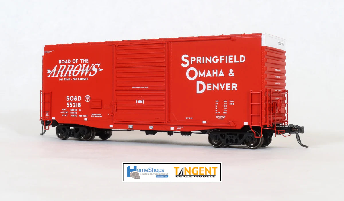 HomeShops HFB-024-001 SO&D - Springfield Omaha & Denver #55218 PS 40' Mini Hy Cube Boxcar HO Scale