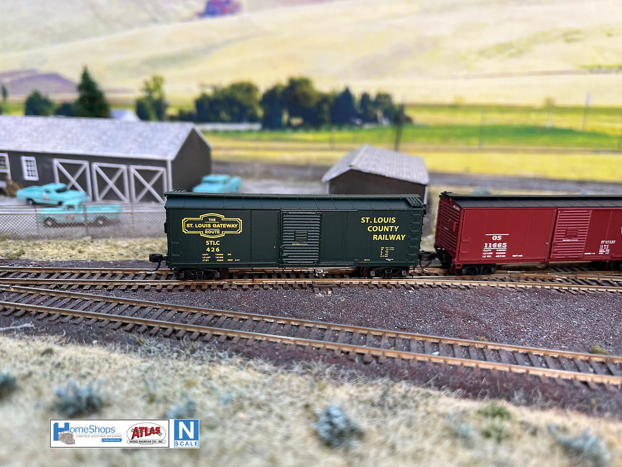 HomeShops NFB-004-002 STLC - St Louis County Railway #426 Atlas USRA Rebuilt Steel 40' Box Car N Scale