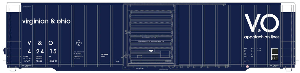 HomeShops HFB-010-001 V&O Virginian & Ohio #42415 - ExactRail Platinum Berwick 7580 Boxcar HO Scale