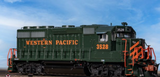 Scaletrains SXT42009 Rivet Counter N Scale EMD GP40 Phase IIc, Western Pacific/Perlman Green #3528 - DCC & Sound N Scale