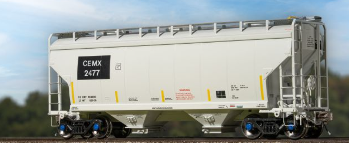Scaletrains SXT41094 Gunderson 3250 Covered Hopper, CEMEX/ex-AOKX Black PatchedAutoLOK II Outlet Gates/CEMX #2477 HO Scale