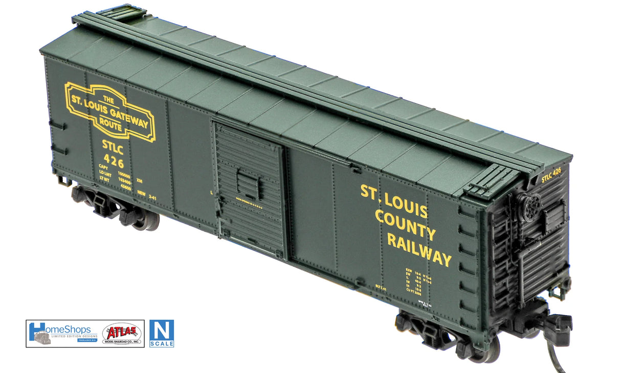 HomeShops NFB-004-002 STLC - St Louis County Railway #426 Atlas USRA Rebuilt Steel 40' Box Car N Scale