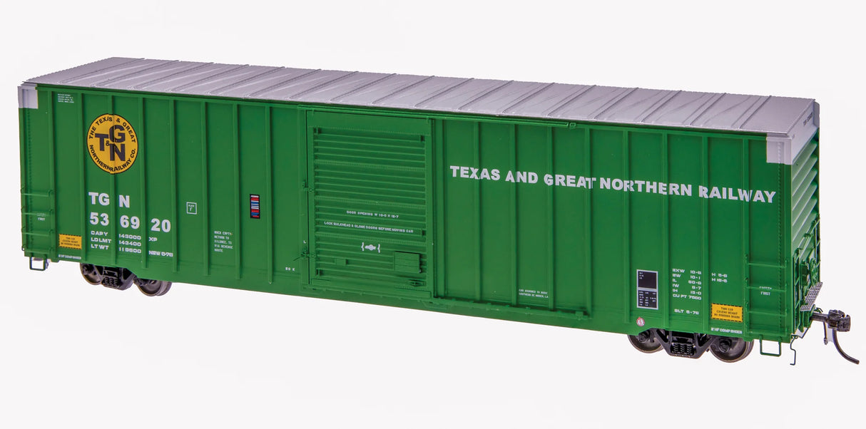 HomeShops HFB-011-003 TGN Texas & Great Northern #536920 - ExactRail Platinum Berwick 7580 Boxcar HO Scale