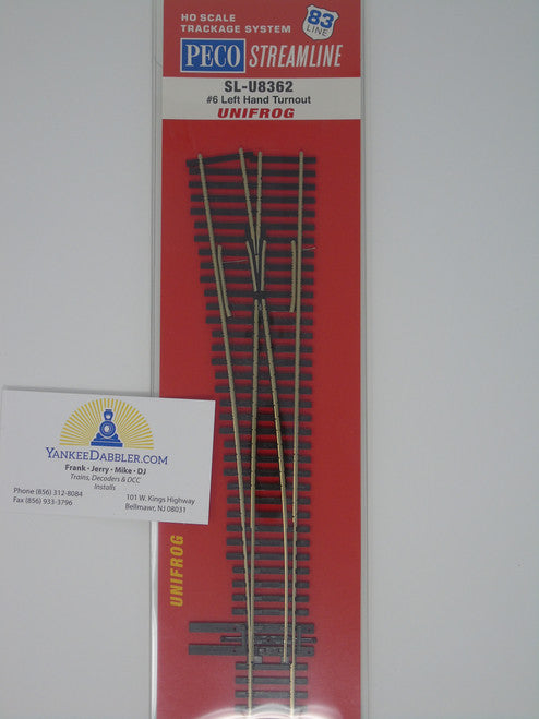 peco様 Peco SL-U8362 6 Left-Hand Unifrog Turnout HO Scale replaces SL