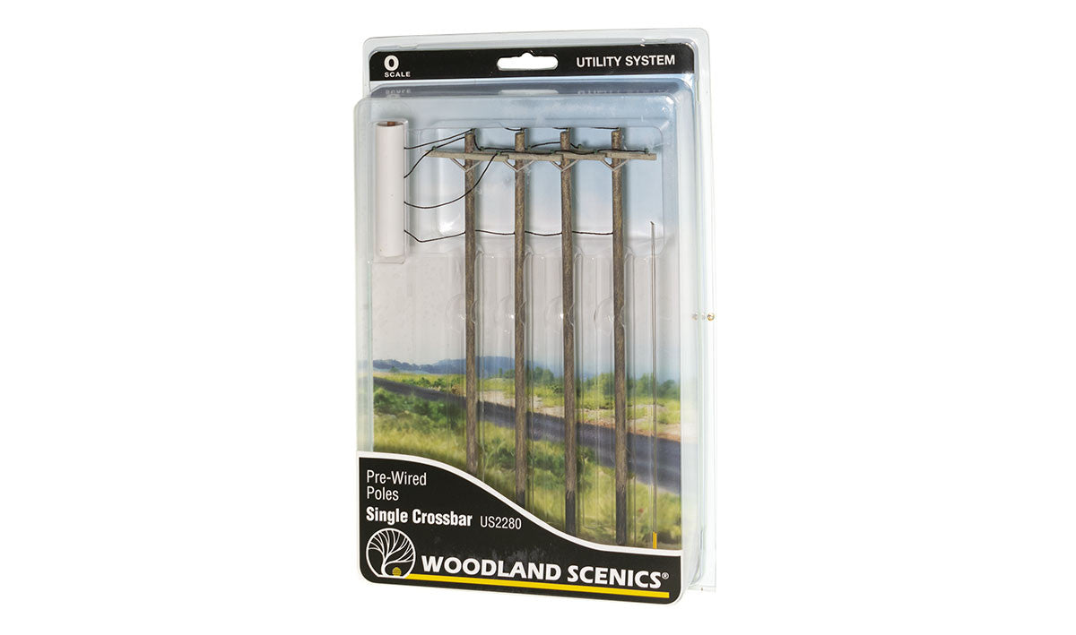 Woodland Scenics 2280 Pre-Wired Poles Single Crossbar O Scale
