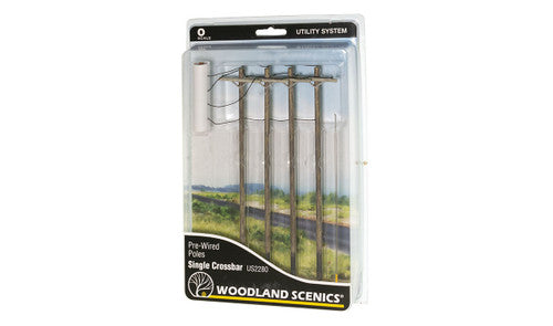 Woodland Scenics 2280 Pre-Wired Poles Single Crossbar O Scale