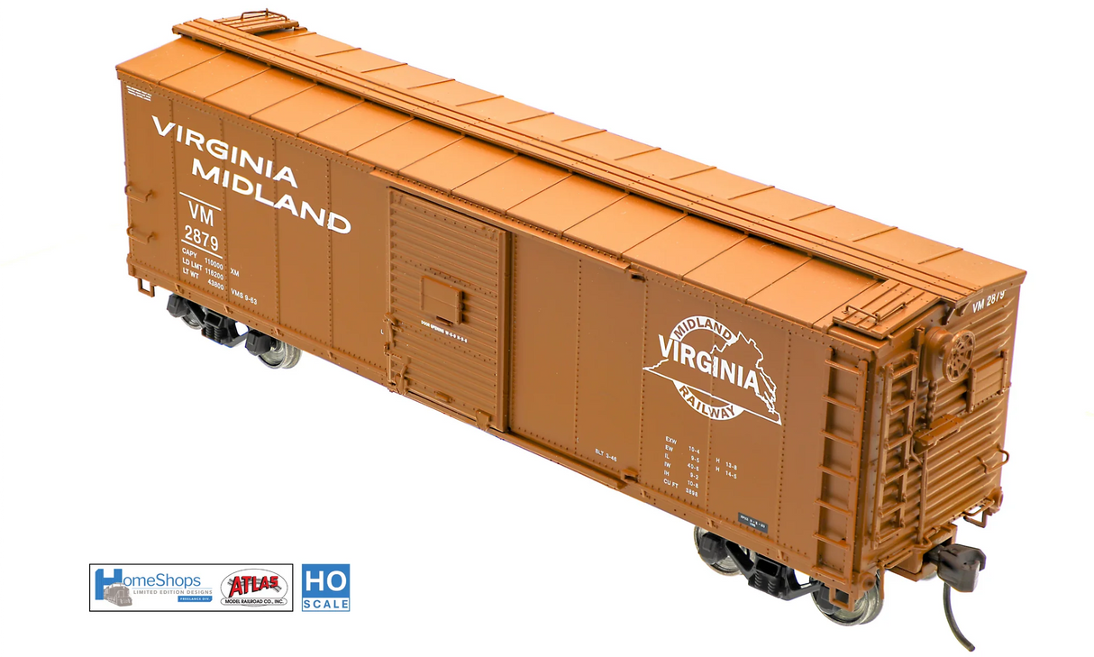 HomeShops HFB-040-004 VM - Virginia Midland #2886 Atlas USRA Rebuilt Steel 40' Box Car HO Scale