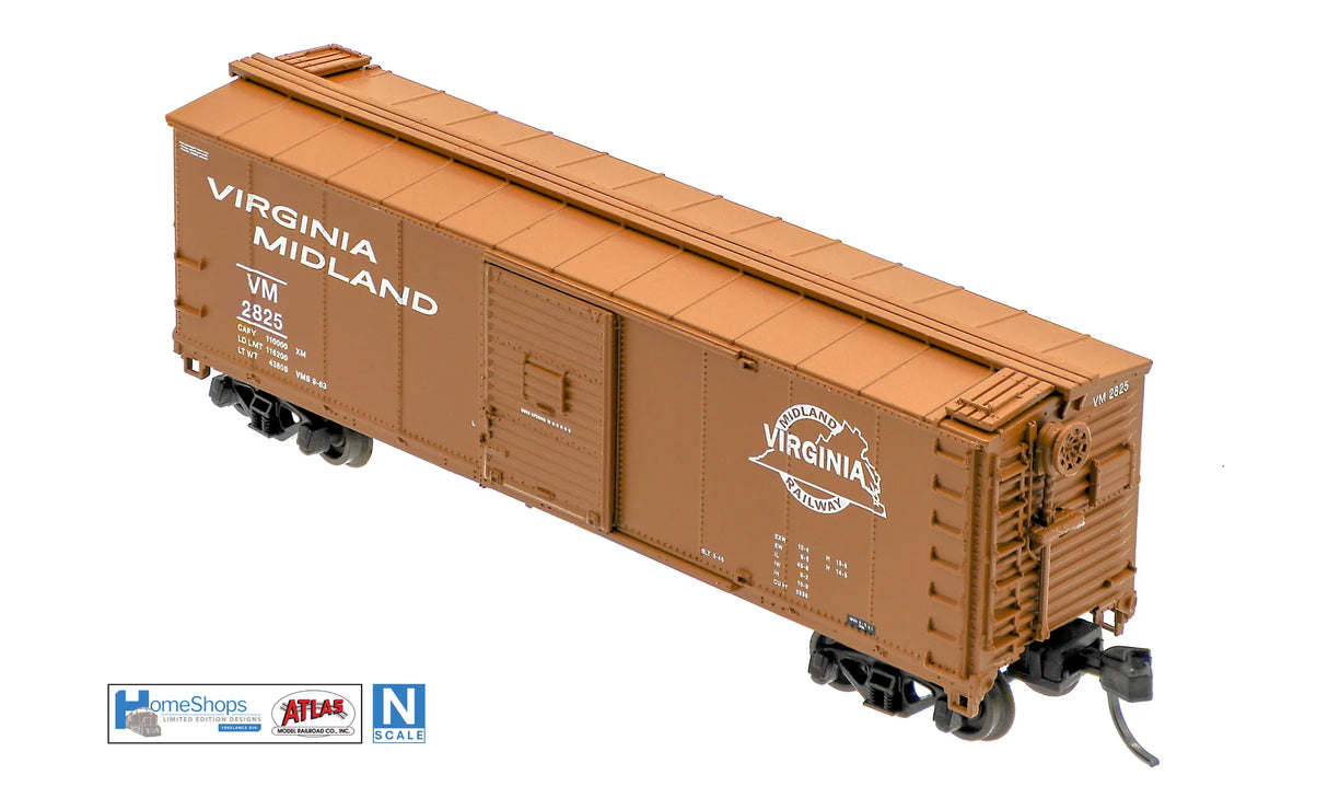 HomeShops NFB-005-003 VM - Virginia Midland #2879 Atlas USRA Rebuilt Steel 40' Box Car N Scale