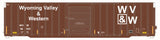 HomeShops HFB-008-002 WVW Wyoming Valley & Western #56087 - ExactRail Platinum Berwick 7580 Boxcar HO Scale