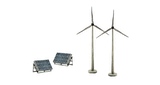 Woodland Scenics 4448 Alternative Energy - Scene-A-Rama(R) -- 2-Each: Wind Turbines & Solar Panels A Scale