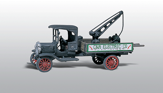 Woodland Scenics 217 American Trucks - 1914 Diamond T (Cast Metal Kit) -- Service Truck w/Winch & Dry Transfer Lettering HO Scale