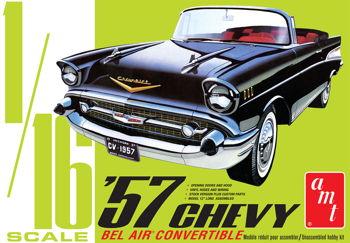 AMT 1159 1957 Chevy Bel Air Conv Kit 1:16 Scale