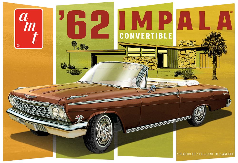 AMT 1355 1962 Chevy Impala Convertible Kit 1:25 Scale