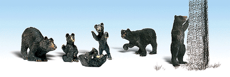 Woodland Scenics 1885 Black Bears - Scenic Accents(R) -- pkg(6) HO Scale
