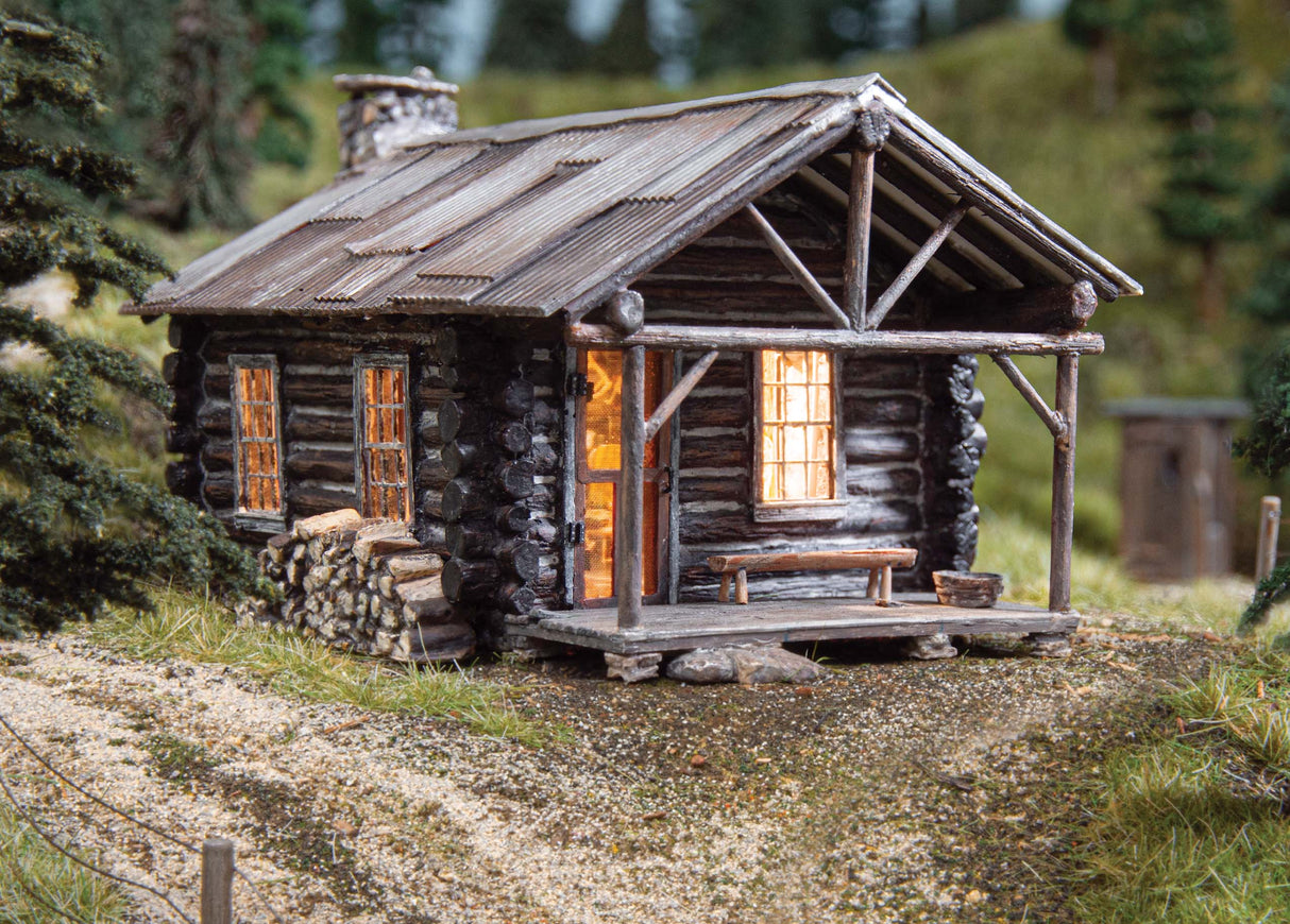 Woodland Scenics 5071 Cozy Cabin Junction w/Lights - Built-&-Ready Landmark Structure -- Assembled HO Scale