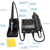 600W 2-in-1 Digital Soldering Station - Temperature Adjustable Soldering Iron And Hot Air Gun for PCB IC Rework Repair - Advanced Soldering Tools for Electronics Hobbyists And Professionals ALL Scale