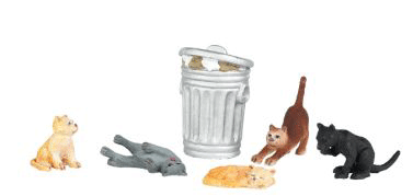 Image for 160-33157 Cats w/Garbage Can 6/