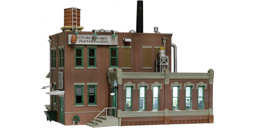 Woodland Scenics 4924 Clyde & Dale's Barrel Factory - Built-&-Ready(R) Landmark Structures(R) -- Assembled - 3-9/16 x 3-1/8"  9 x 8cm N Scale