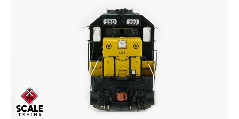 ScaleTrains SXT39739 EMD SD45 Phase IIb, Chicago & NorthWestern/Original Yellow (OY) #950 DCC & Sound HO Scale