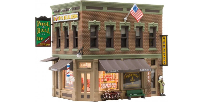 Woodland Scenics 5024 Corner Emporium - Built-&-Ready Landmark Structures(R) -- Assembled - 4-3/16 x 2-3/4"  10.6 x 7cm HO Scale