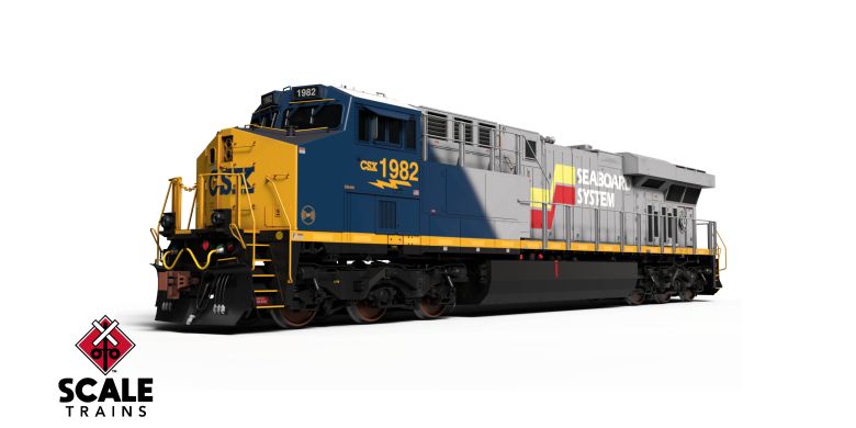 ScaleTrains SXT39909 GE ES44AH, CSX/Heritage/Seaboard System #1982 DCC & Sound HO Scale