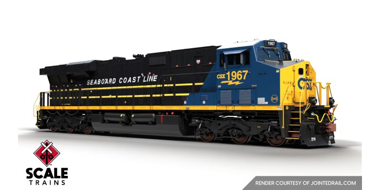 Scaletrains SXT41076 GE ES44AH - CSX/Heritage/Seaboard Coast Line/SCL #1967 - ESU v5.0 DCC & Sound HO Scale
