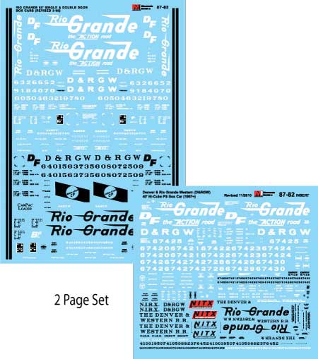 Image for 460-8782 DRGW 50' SD/DD Boxcars
