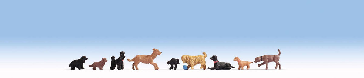 Noch 15719 Dogs -- Set #2 pkg(9) HO Scale – YankeeDabbler