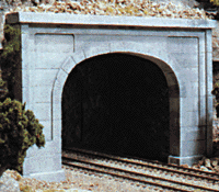 Woodland Scenics 1156 Double-Track Tunnel Portals pkg(2) Unpainted Hyrdrocal(R) Castings -- Concrete N Scale