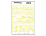 Woodland Scenics 742 Dry Transfer Alphabet - 45 Degree USA Gothic (Military Style) -- Yellow A Scale