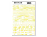 Woodland Scenics 742 Dry Transfer Alphabet - 45 Degree USA Gothic (Military Style) -- Yellow A Scale