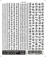 Woodland Scenics 509 Dry Transfer Alphabet & Number Sets -- Railroad Roman Type Face - Numbers Only (black) A Scale