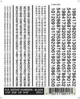 Woodland Scenics 511 Dry Transfer Alphabet & Number Sets -- Railroad Gothic Type Face - Numbers Only (black) A Scale