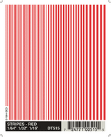 Woodland Scenics 515 Dry Transfer Alphabet & Number Sets -- Stripes - Red 1/64, 1/32 & 1/16" A Scale