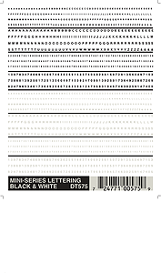 Woodland Scenics 575 Dry Transfer Alphabet & Number Sets -- Mini-Lettering (black & white) N Scale