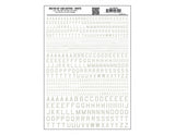 Woodland Scenics 740 Dry Transfer Alphabet & Numbers - 45-Degree USA Gothic (Military Style) -- White A Scale