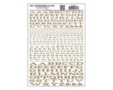 Woodland Scenics 717 Dry Transfer Alphabet & Numbers - Extended Railroad Roman -- Gold A Scale