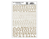 Woodland Scenics 717 Dry Transfer Alphabet & Numbers - Extended Railroad Roman -- Gold A Scale