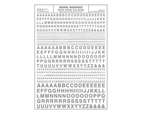 Woodland Scenics 725 Dry Transfer Alphabet & Numbers - Railroad Gothic -- Silver A Scale
