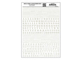 Woodland Scenics 752 Dry Transfer Alphabet & Numbers - Stencil/Block Roman -- White A Scale