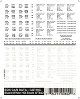 Woodland Scenics 602 Dry Transfer Railroad Lettering Sets -- Railroad Gothic Freight Car Data (white, black) HO Scale