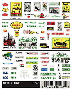 Woodland Scenics 245 Dry Transfer Signs -- Set #1 - Assorted Advertising & Railroad HO Scale