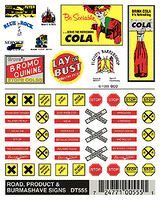 Woodland Scenics 555 Dry Transfer Signs -- Road, Product & Burma Shave HO Scale