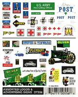 Woodland Scenics 556 Dry Transfer Signs -- Assorted Logos & Advertising HO Scale