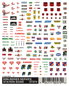 Woodland Scenics 574 Dry Transfer Signs -- Service Station Signs N Scale