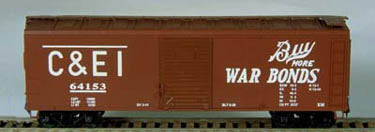 Bowser English 3-1040 40' Boxcar C&EI Chicago & Eastern Illinois #64153 Kit HO Scale